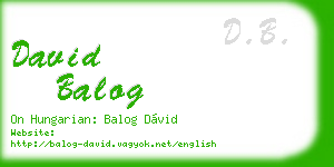 david balog business card